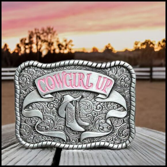 Western Cowboy Belt Buckle Zinc Alloy 3.8x2.8 Inches main image 4
